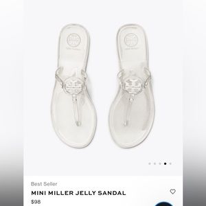 Tory Burch Clear Mini Miller Jelly Sandals